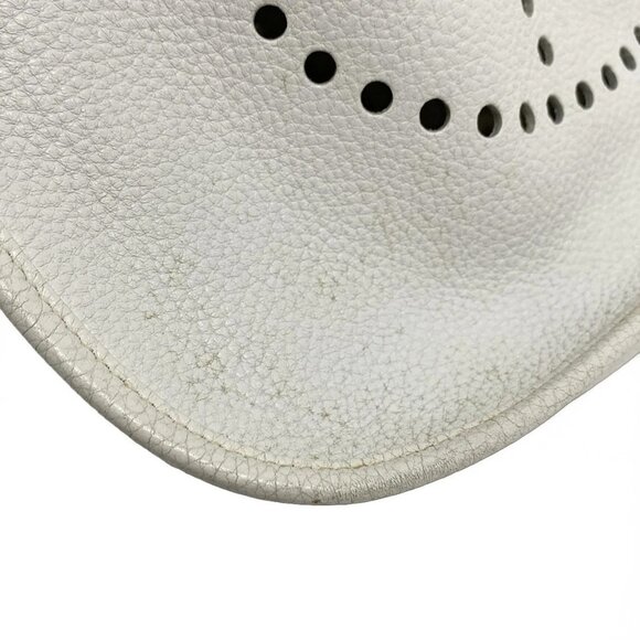 Auth HERMES Evelyne II GM - White Taurillon Clemence Square L Shoulder Bag - Picture 12 of 16